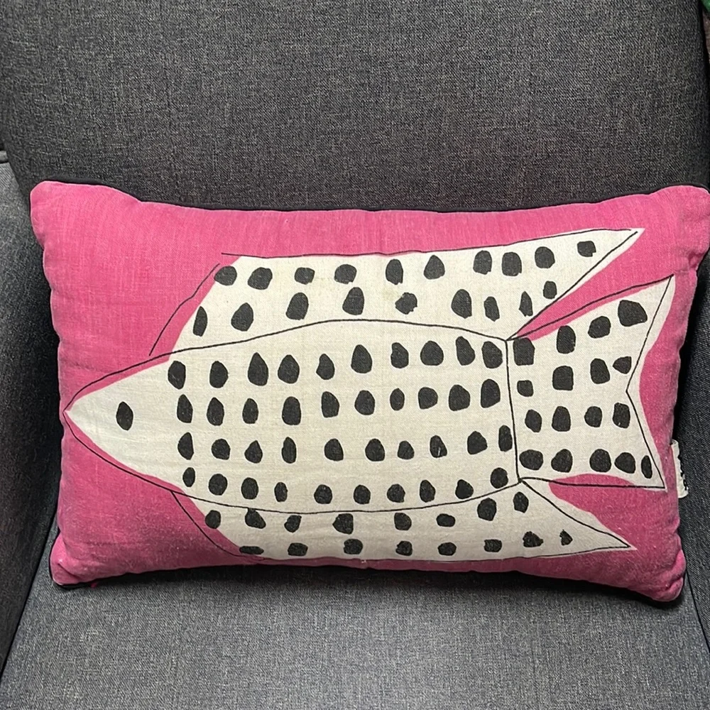Anthropologie We Love Vera Freckled Fish Pillow